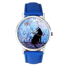 Cute Cat Pattern Watch Women Girl Dress Leather Band Analog Quartz WristWatch Vogue relogio feminino EF8