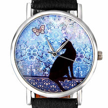 Cute Cat Pattern Watch Women Girl Dress Leather Band Analog Quartz WristWatch Vogue relogio feminino EF8