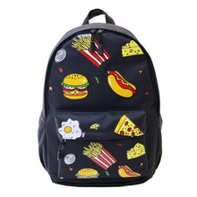 Cute Design Fashion Unisex Double-Shoulder Canvas Hamburger Backpack Schoolbag Mujer Mochila Escolar Feminina Fast EF8