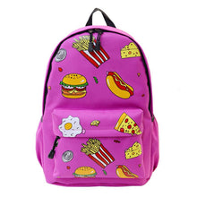 Cute Design Fashion Unisex Double-Shoulder Canvas Hamburger Backpack Schoolbag Mujer Mochila Escolar Feminina Fast EF8