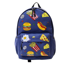 Cute Design Fashion Unisex Double-Shoulder Canvas Hamburger Backpack Schoolbag Mujer Mochila Escolar Feminina Fast EF8