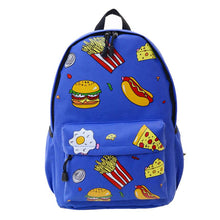 Cute Design Fashion Unisex Double-Shoulder Canvas Hamburger Backpack Schoolbag Mujer Mochila Escolar Feminina Fast EF8