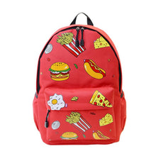 Cute Design Fashion Unisex Double-Shoulder Canvas Hamburger Backpack Schoolbag Mujer Mochila Escolar Feminina Fast EF8