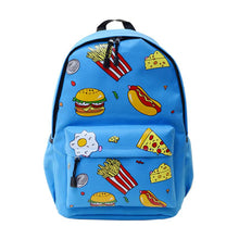 Cute Design Fashion Unisex Double-Shoulder Canvas Hamburger Backpack Schoolbag Mujer Mochila Escolar Feminina Fast EF8