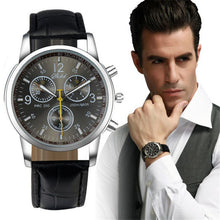 Durable Men Watches Luxury Fashion relogio masculino Watch Men Faux Leather Men Blue Ray Glass Quartz Watches Cool Watch EF8