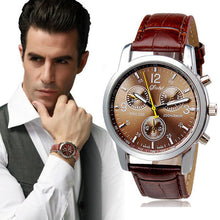 Durable Men Watches Luxury Fashion relogio masculino Watch Men Faux Leather Men Blue Ray Glass Quartz Watches Cool Watch EF8