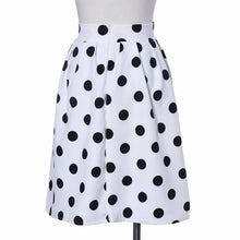 European Fashion Women White Bodycon Polka Black Dot Umbrella Midi Skirt Retro Puff Skirts EF8