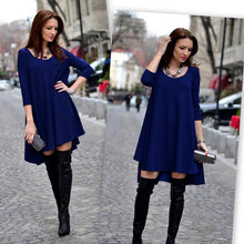 Fashion Fall Women Elegant Three Quarter Loose Casual Party Dress EF8