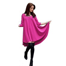 Fashion Fall Women Elegant Three Quarter Loose Casual Party Dress EF8