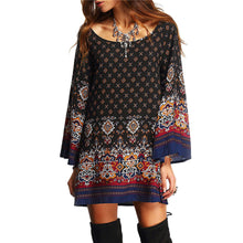 Fashion Bohemian Dress Print Beach Vintage SexyVestidos Casual Ladies Clothing Women Robe Party Dresses EF8