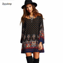Fashion Bohemian Dress Print Beach Vintage SexyVestidos Casual Ladies Clothing Women Robe Party Dresses EF8
