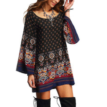 Fashion Bohemian Dress Print Beach Vintage SexyVestidos Casual Ladies Clothing Women Robe Party Dresses EF8