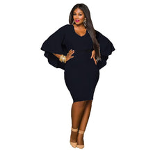 Fashion Casual Women Party Sexy Bodycon Plus Size Batwing Mini Dress Size XXXL EF8