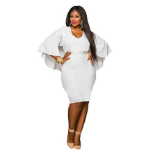 Fashion Casual Women Party Sexy Bodycon Plus Size Batwing Mini Dress Size XXXL EF8