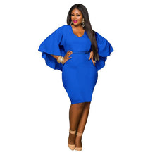 Fashion Casual Women Party Sexy Bodycon Plus Size Batwing Mini Dress Size XXXL EF8