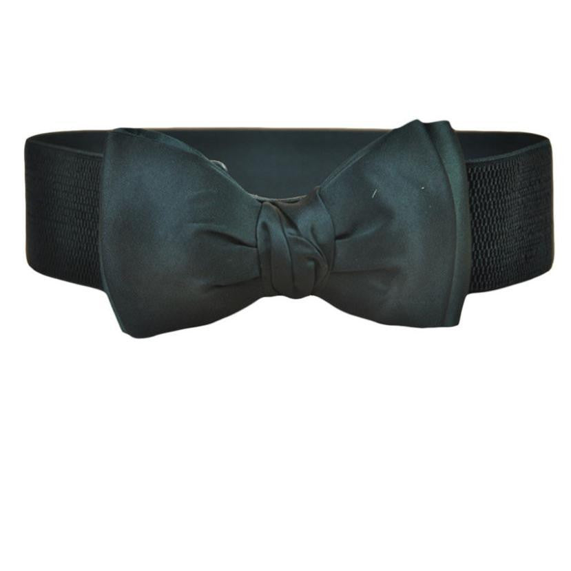 Fashion Lady Wide Elastic Stretch Bowknot Bow Tie Belt Waistband 5 Colors EF8