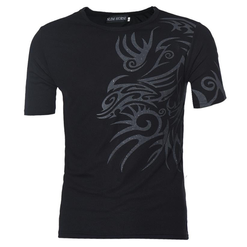 Fashion Short Sleeve T-Shirts Men Tees Slim Design Bottoming Shirt EF8