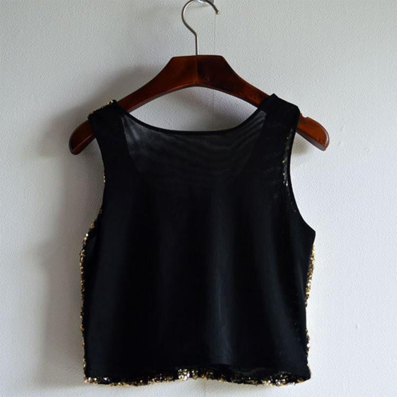 Fashion Sequined Tank Top Women VTops Shirts Sleeveless Style Tank Tops EF8