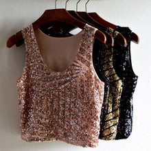 Fashion Sequined Tank Top Women VTops Shirts Sleeveless Style Tank Tops EF8
