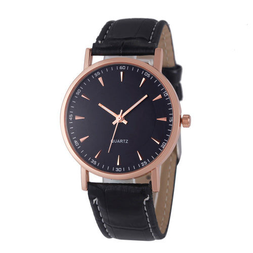 Fashion Unisex Leisure Crocodile Leather Analog Quartz Wrist Watch Watches EF8