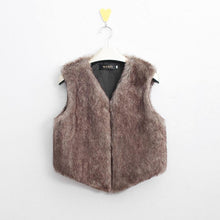 Fashion Sleeveless Outerwear Warm Women Long Hair Faux Fur Short VJacket Waistcoat Coat EF8
