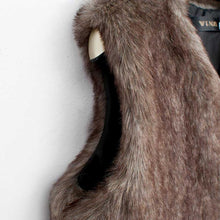 Fashion Sleeveless Outerwear Warm Women Long Hair Faux Fur Short VJacket Waistcoat Coat EF8