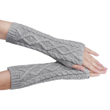 Fashion Women Warm Knitted Fingerless Long Gloves Mitten Hand Arm Warmer Glove 5 Colors EF8
