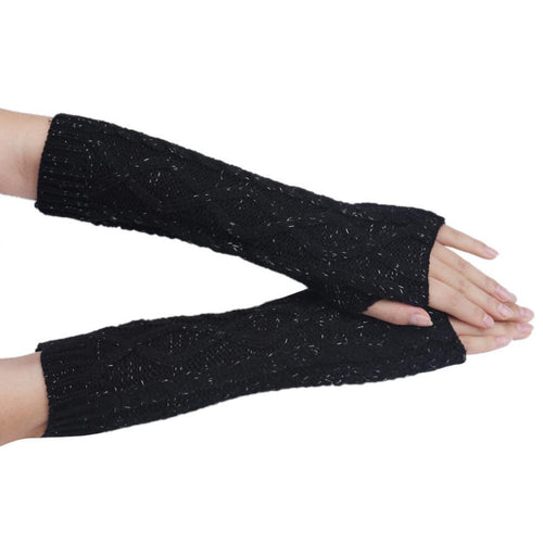 Fashion Women Warm Knitted Fingerless Long Gloves Mitten Hand Arm Warmer Glove 5 Colors EF8