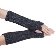 Fashion Women Warm Knitted Fingerless Long Gloves Mitten Hand Arm Warmer Glove 5 Colors EF8