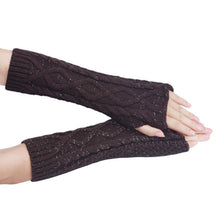 Fashion Women Warm Knitted Fingerless Long Gloves Mitten Hand Arm Warmer Glove 5 Colors EF8
