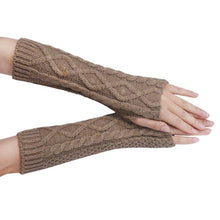 Fashion Women Warm Knitted Fingerless Long Gloves Mitten Hand Arm Warmer Glove 5 Colors EF8