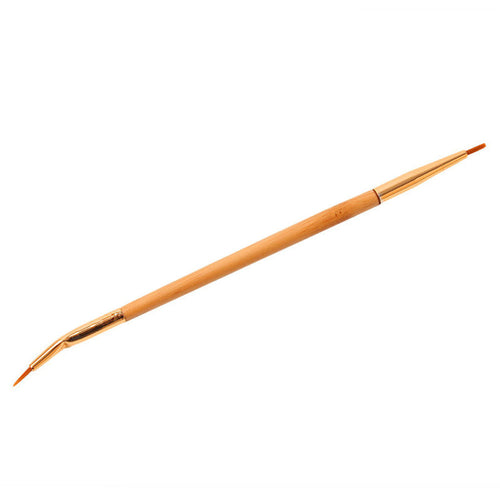 Gold Color Pro MakeUp Cosmetic Double Sided Ended Brushes Eyeshadow Eye Brow Tools Lip Eyeliner Oblique Bending Brush EF8
