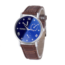 Luxury Mens Fashion PU Leather Business Quartz Analog Watch Wrist Watches EF8