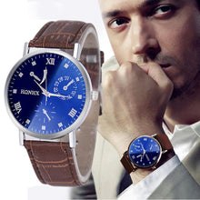 Luxury Mens Fashion PU Leather Business Quartz Analog Watch Wrist Watches EF8