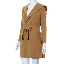 Fashion Women Trench Coat Slim Turn-down Collar Long Sleeve Casual Winer Overcoat Fast Shipping EF8