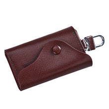 Quality Men PU Leather Solid Wallet Car Key Chain Holder 6 Ring Pouch Case Housekeeper Key Chain Black Brown EF8