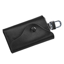 Quality Men PU Leather Solid Wallet Car Key Chain Holder 6 Ring Pouch Case Housekeeper Key Chain Black Brown EF8