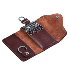 Quality Men PU Leather Solid Wallet Car Key Chain Holder 6 Ring Pouch Case Housekeeper Key Chain Black Brown EF8