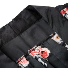 Kimono Cardigan Women Fashion Floral Printed Splice Chiffon Shawl Tops Cover up For Ladies Women Blouse Black EF8