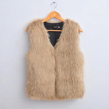 Lady Tops Faux Fur VWaistcoat Warm Coat Outwear Long Hair Jacket veste femme Drop shipping EF8