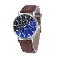 Luxury Mens Crocodile PU Leather Analog Blu-Ray Business Wrist Watch Quality Men Watch Clock relogio masculino EF8