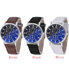 Luxury Mens Crocodile PU Leather Analog Blu-Ray Business Wrist Watch Quality Men Watch Clock relogio masculino EF8