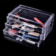 Makeup Cosmetics Jewelry Organizer Clear 3 Drawers Lipstick Box Storage EF8