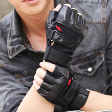 Men Tactical Gloves Men's Outdoor Sport Bicycle Fitness Gloves MittsHalf Finger Leather Gloves Mittens EF8