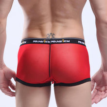 Men Ventilation Sexy Comfy Shorts Men Underwear Men Low Waist Ventilation Sexy Gauze Rose Comfy Shorts Boxer Underpants EF8