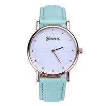 Mens Luxury Women Rhinestone Dial Leather Analog Quartz Wrist Watch watches EF8