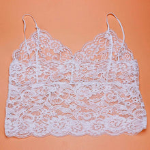 2pc Sexy Clothing Women Lace Strap Translucent Lace Crop Tops Tank TopBriefs Underwear Sleepwear Club Suit EF8