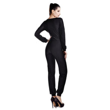 Jumpsuit women's overall sexy V Neck Long Sleeve fashion waist jumpsuit pants coveralls plus size EF8