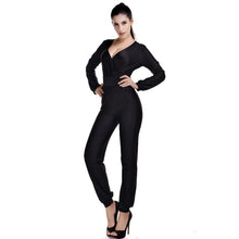 Jumpsuit women's overall sexy V Neck Long Sleeve fashion waist jumpsuit pants coveralls plus size EF8