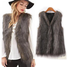 Plus Size Women VSleeveless Coat Outerwear Long Hair Jacket Waistcoat EF8